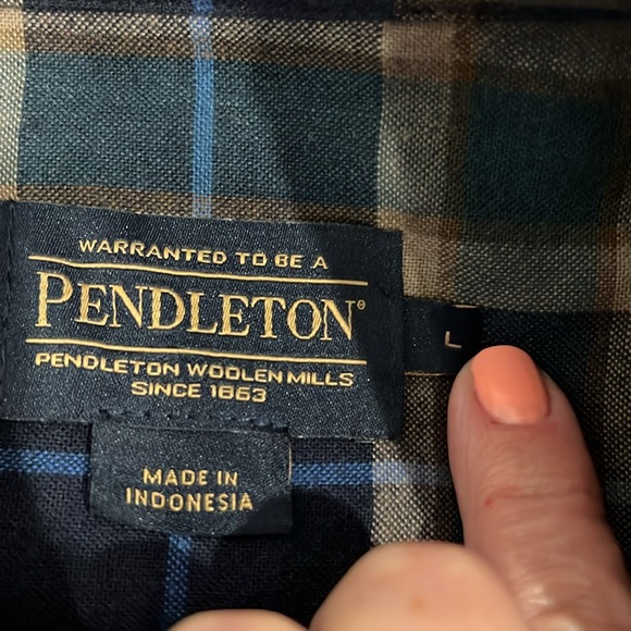 Pendleton Somerset Shirt Button Up Check Cotton Wool Long Sleeve Men Size L - Picture 6 of 9